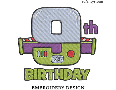 9th Birthday Buzz Lightyear Embroidery Designs