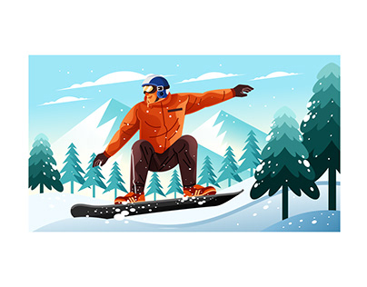 Snowboarding Illustration