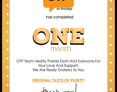 OTP Foods turned one month