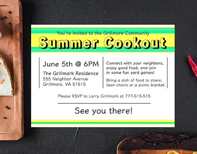 Summer Cookout Invitation