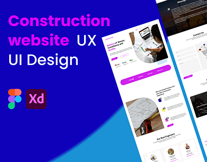 Consturction website landing page ux ui design