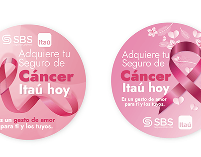 Botones mes del cancer de mama Itaú