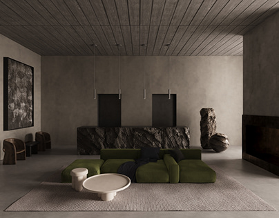 Visualisation of brutalist private house