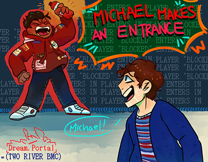 Michael Makes An Entrance Illustrations