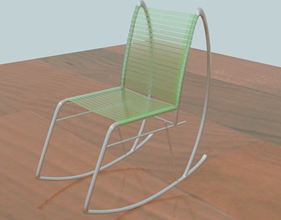 Eco Rocking chair, Reutilized materials 3D Max Modeling