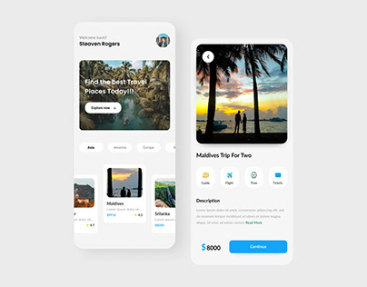Travel app uiux design
