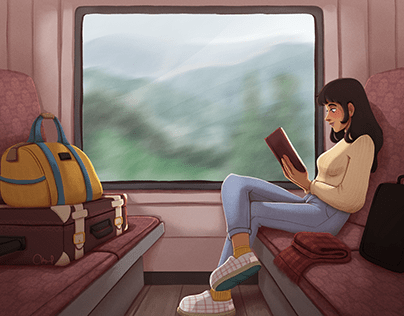 Reading in the train