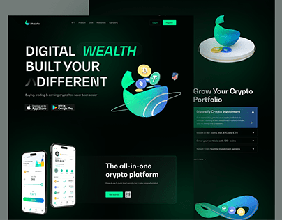 Whalefin - All in one crypto platform website redesign