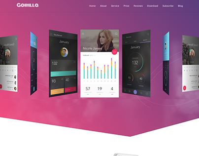 Gorilla | Android app landing page HTML with PSD