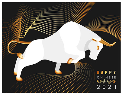 Bull, ox symbol of 2021 Chinese New Year