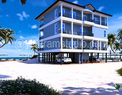 3D Architectural Walkthrough Services of a beach home