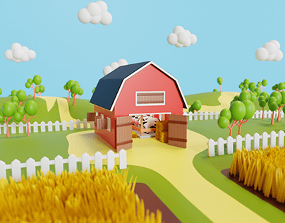 Sustainable Dairy Farming 3D Illustration