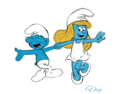 Naughty Smurf  Drawing