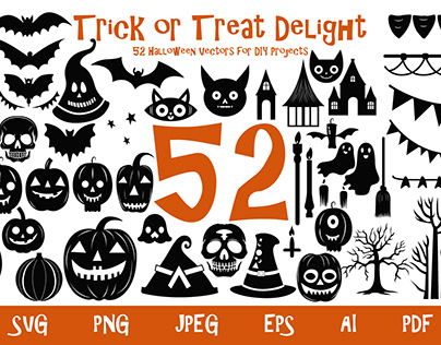 Trick or Treat Delight: 52 Halloween Vectors