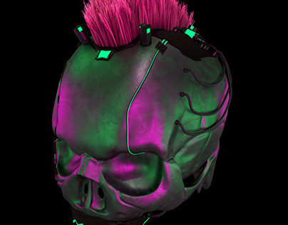 Cyberpunk skull