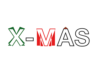 크리스마스 X-mas 서체 디자인
