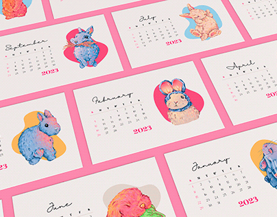 2023 Calendar with rabbits
