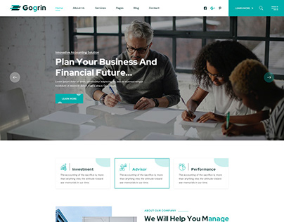 Accounting - PSD Website Landing Page.