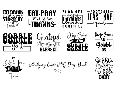 Thanksgiving Quotes SVG Design Bundle