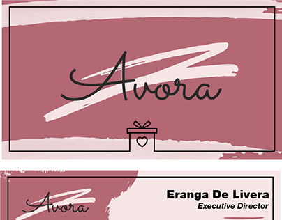 Avora front and back business card design