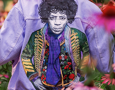 Handpainted Jimi Hendrix Folk Jacket