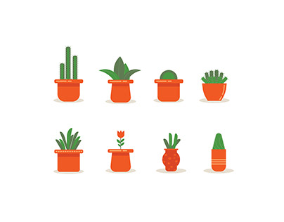 flat icon design flower and plant