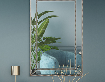 Glass Framed Vanity Mirror