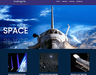 Astronomy Site with Parallax Scrolling