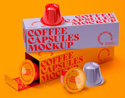 Coffee Capsule Package Mockup Set