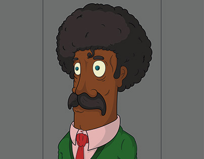 man with afro and mustache