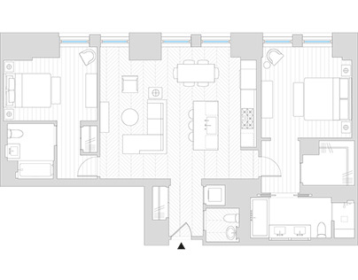 Floor plan 2D rendering in NYC