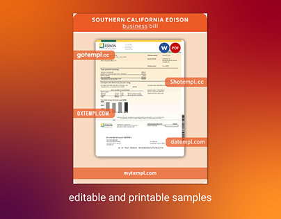 Southern California Edison utility business template