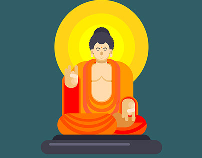 Gautama Buddha Flat style illustration