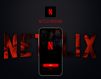Netflix inspiration Redesign apps iOS | black and red