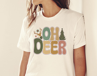 Oh deer, Christmas day t-shirt design.