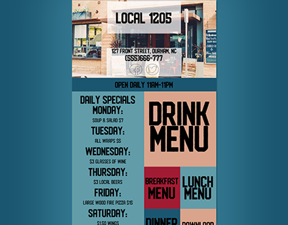 One Page Restaurant Website with Popup Menus