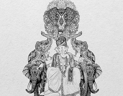 Lord ganesh Drawing by Hiten Mistry - Fine Art America