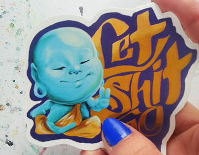 Buddha "Let Shit Go" Sticker