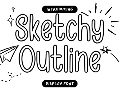 Sketchy Outline - Display Font