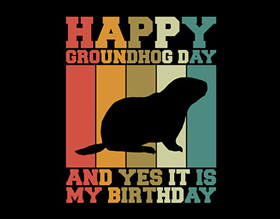 Happy groundhog day t-shirt design