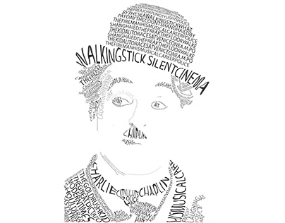 Charlie Chaplin typographic portrait
