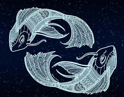 Zodiac Lineart: Pisces