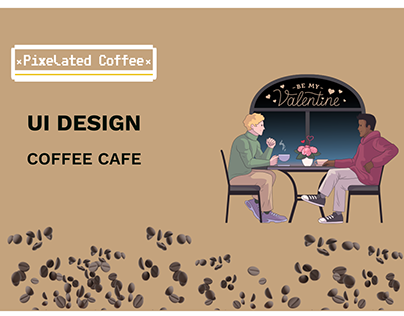 Pixelated coffee: UI design web interface prototype