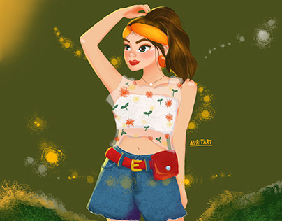 Summer Girl Illustration