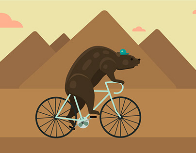Cyclist Bear Illustration & Animation