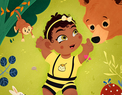Children Illustration - Baby in the Forest