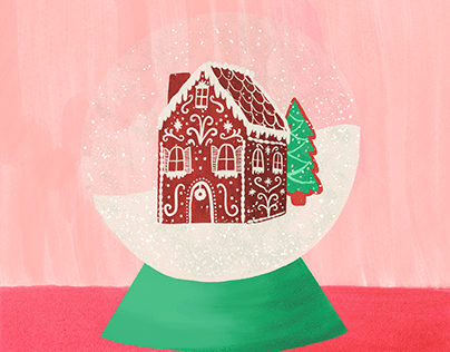 Red Velvet Gingerbread House Snowglobe
