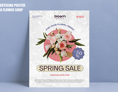 advertising poster for a flower shop