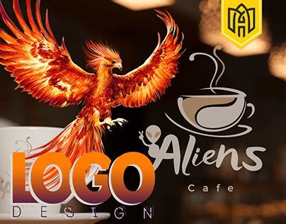Aliens Café Logo Design.