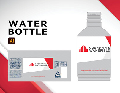 Company Red Water Bottle Packing Design